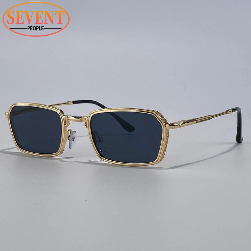 Retro Rectangle Sunglasses – Luxury UV400 (Men)