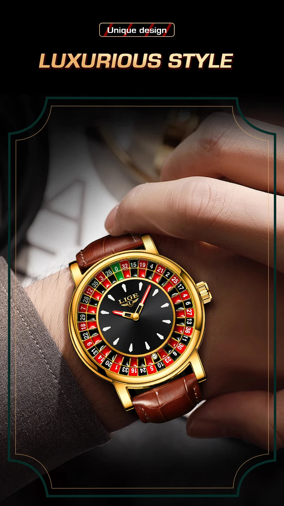 Roulette Style Luxury Watch – Unique Dial Edition