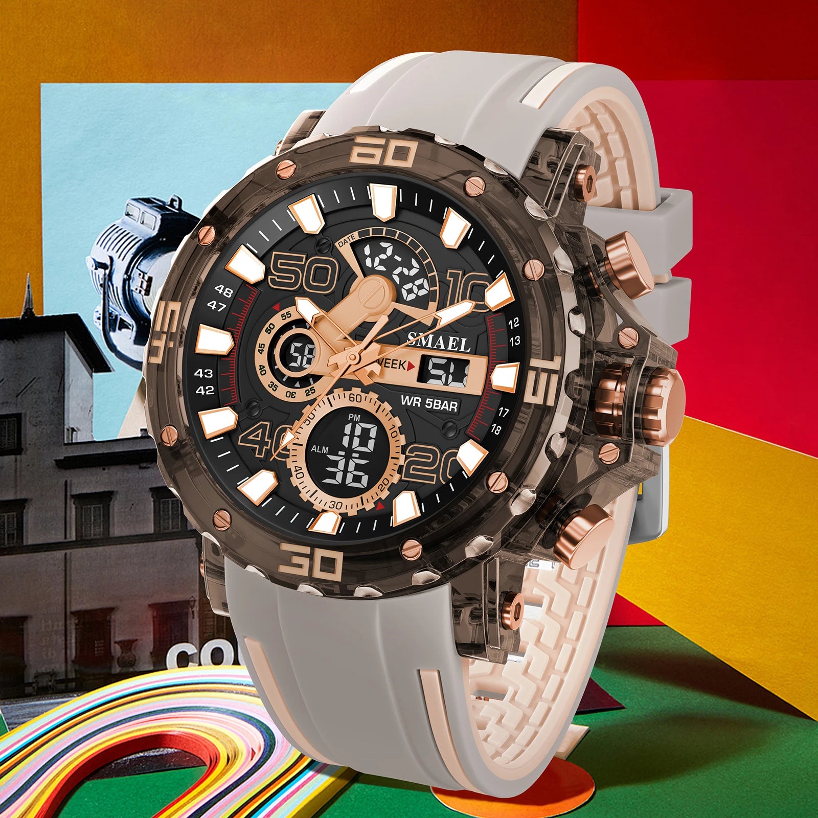 Rugged Tactical Watch – LED Digital, 50M Waterproof