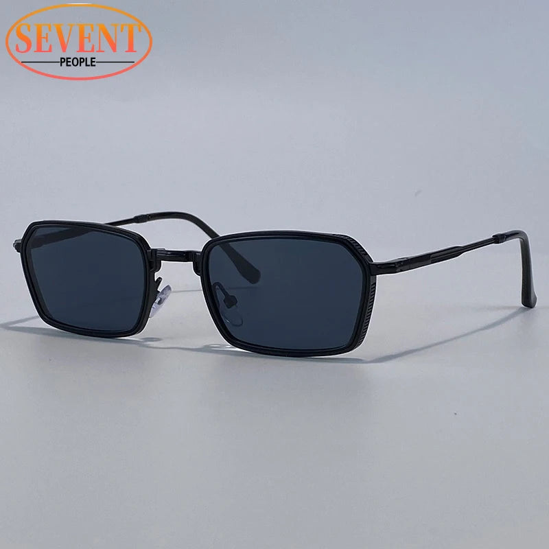 Retro Rectangle Sunglasses – Luxury UV400 (Men)
