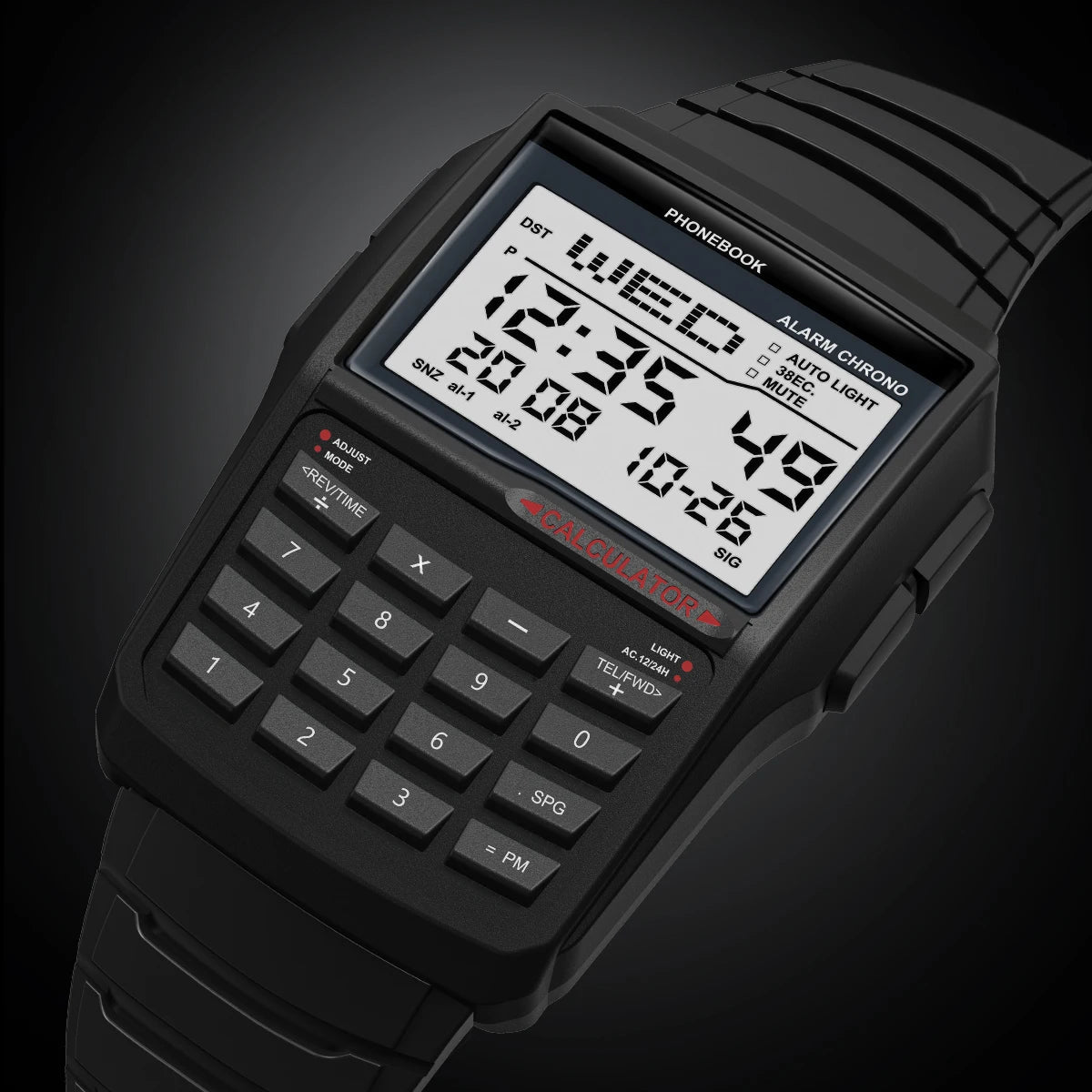 Vintage Calculator Watch – Retro Digital Tech Edition
