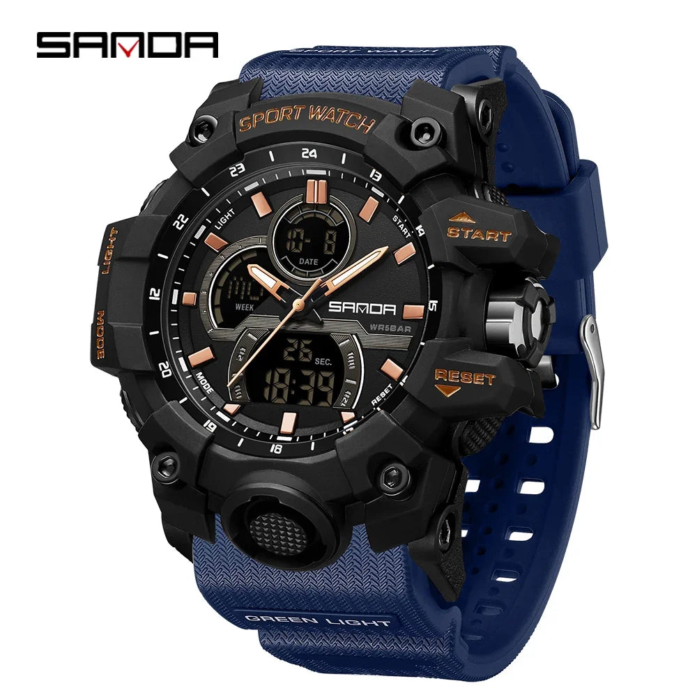 Rugged Dual Display Watch – Tactical & Waterproof