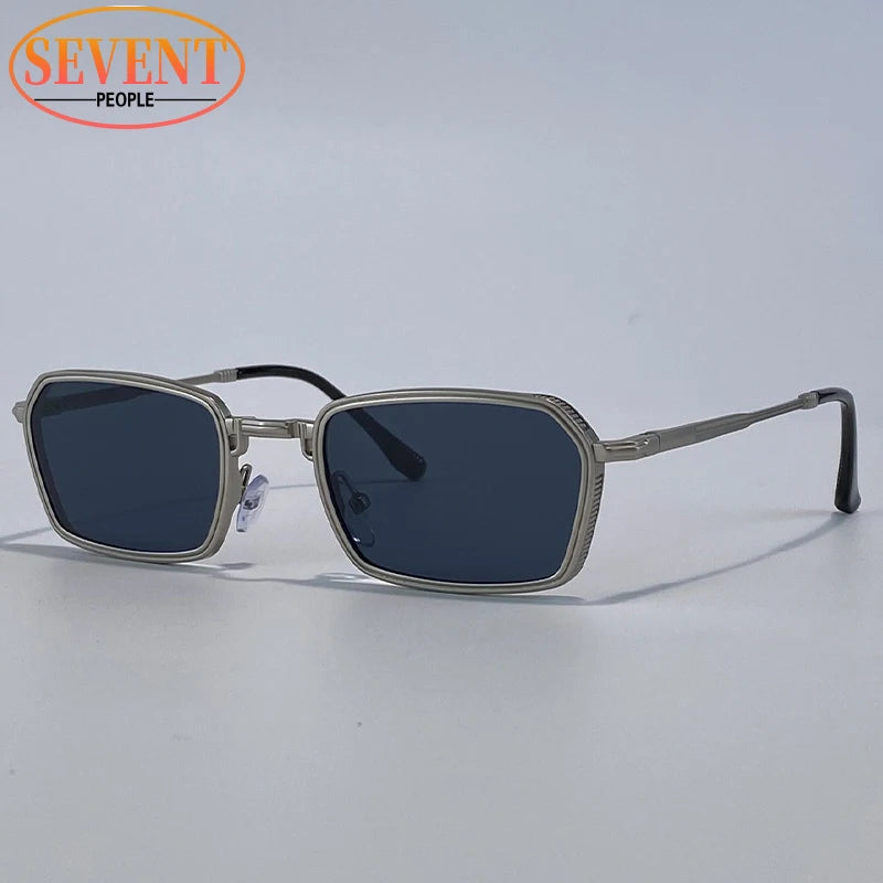 Retro Rectangle Sunglasses – Luxury UV400 (Men)