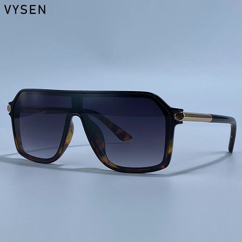 Luxury Shield Oversized Sunglasses – Men’s Vintage Metal Frame UV400