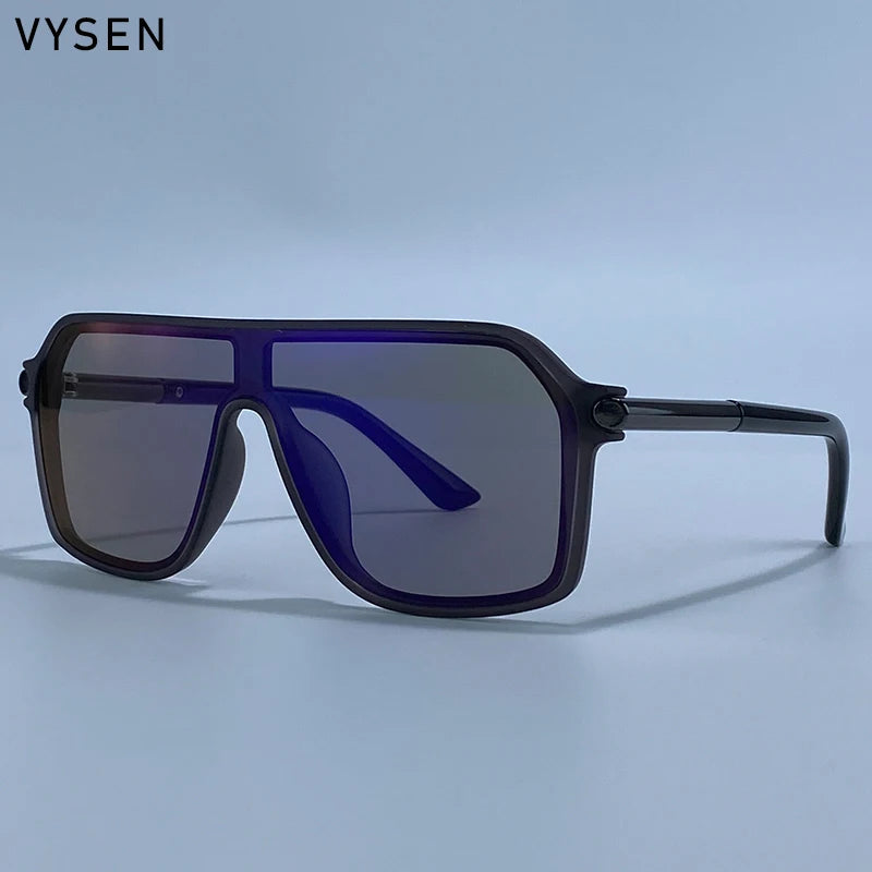 Luxury Shield Oversized Sunglasses – Men’s Vintage Metal Frame UV400