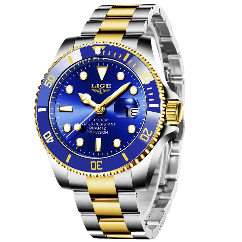 Blue Diver Watch – Stainless Steel Edition