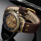 Montre Squelette en Bronze – Édition Automatique Rétro Steampunk