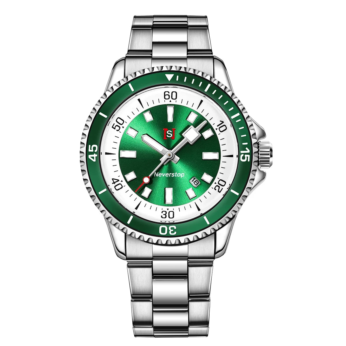 Premium Green Diver Watch – Steel Waterproof