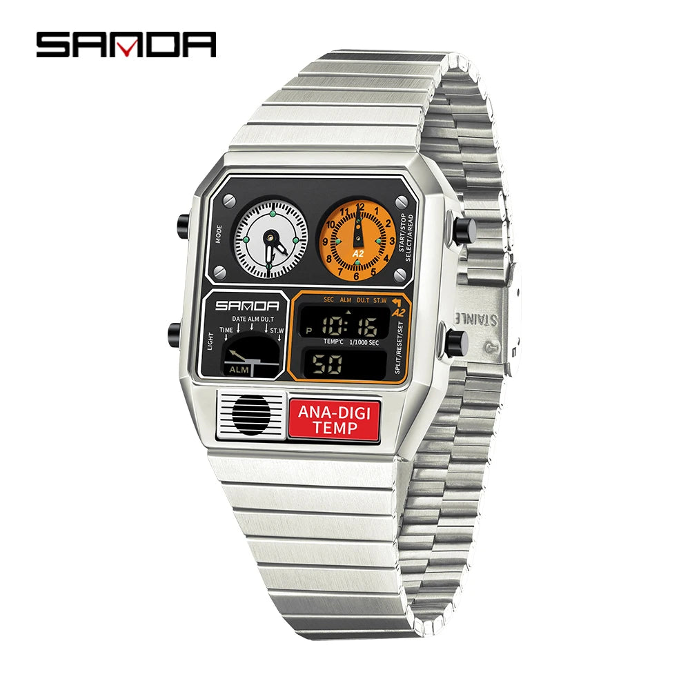 Vintage Dual Display Watch – Analog Digital Fusion Edition