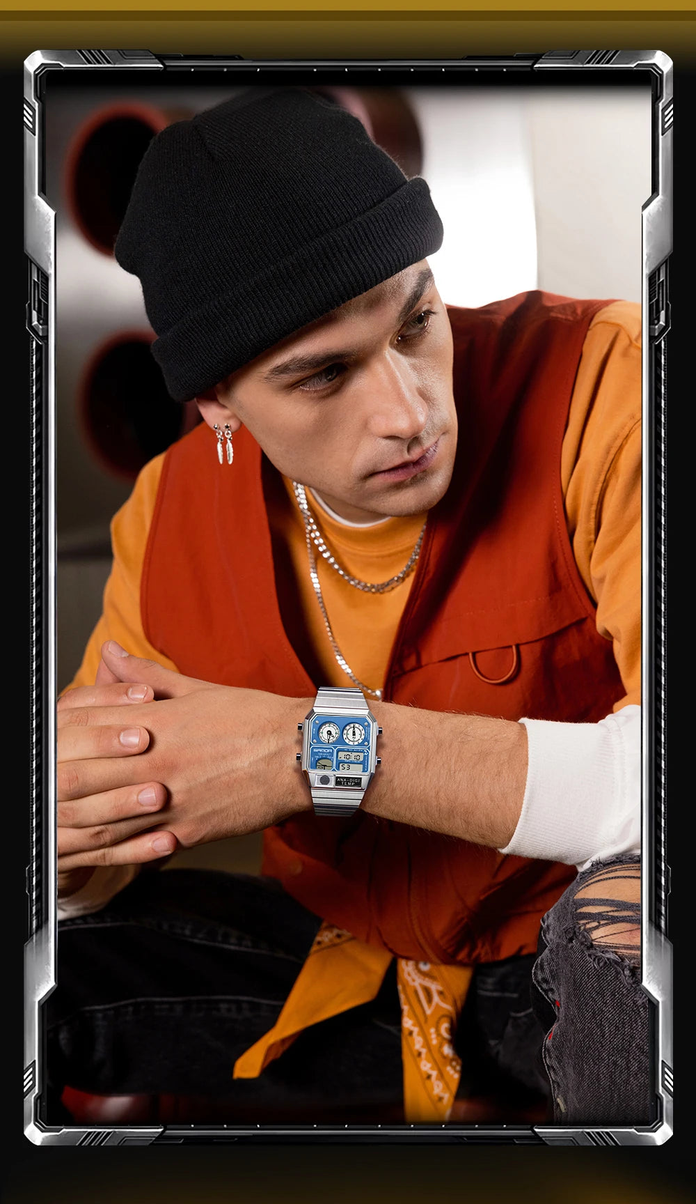 Vintage Dual Display Watch – Analog Digital Fusion Edition