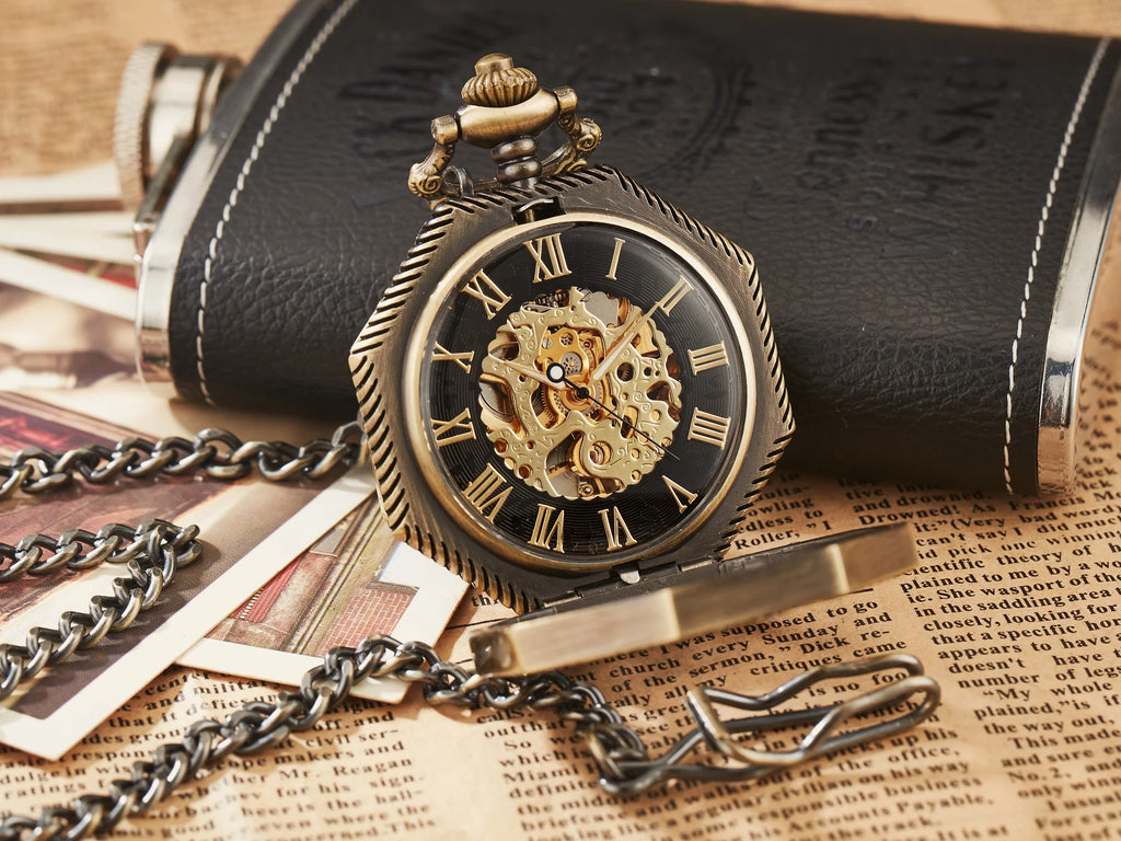 Luxury Skeleton Hexagonal Pocket Watch
