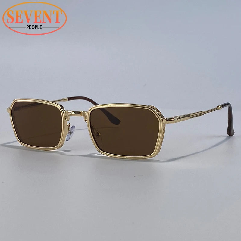 Retro Rectangle Sunglasses – Luxury UV400 (Men)