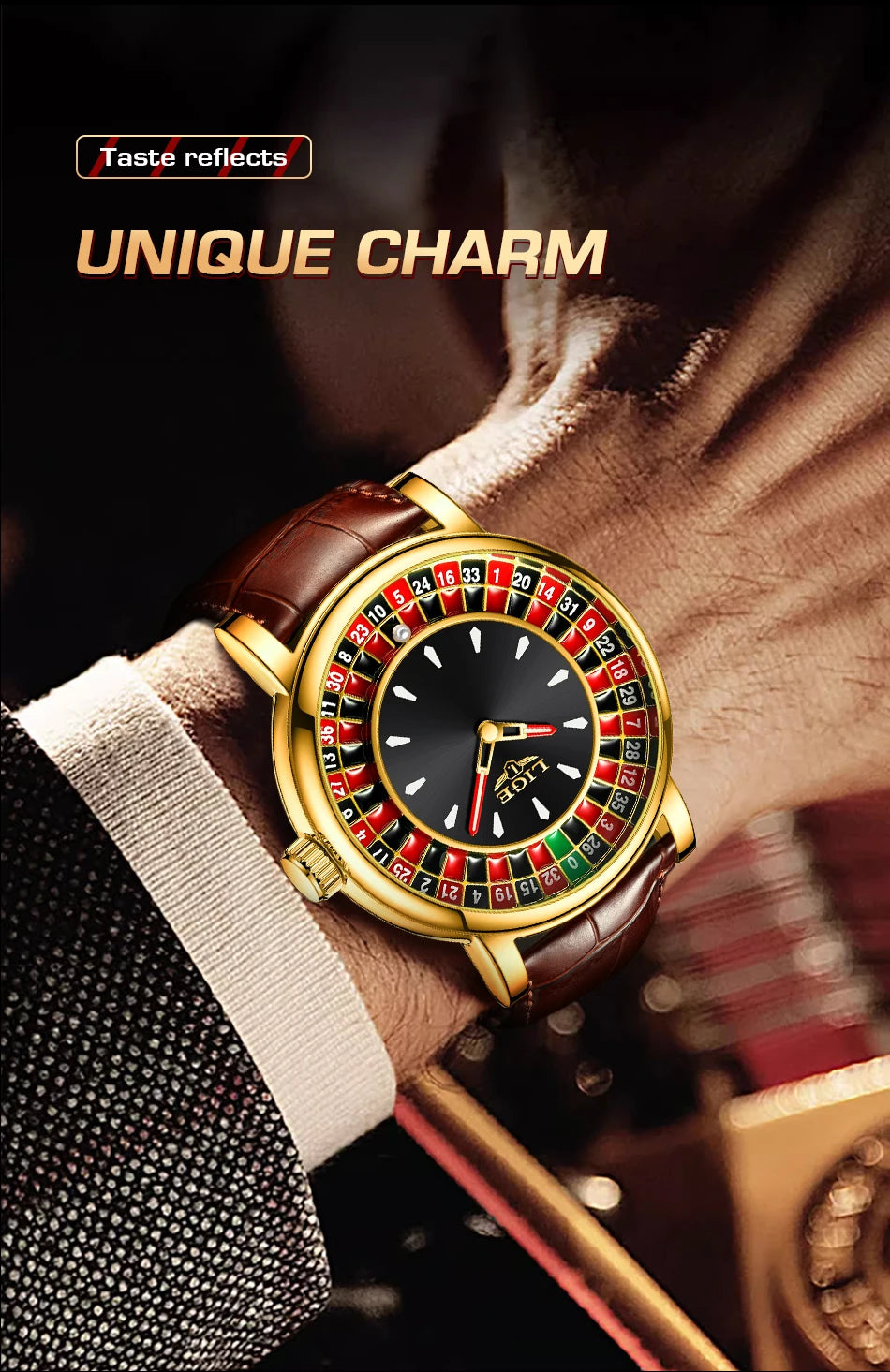 Roulette Style Luxury Watch – Unique Dial Edition